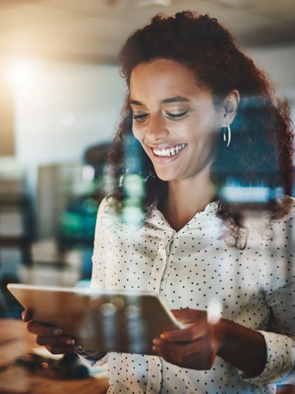 Woman on tablet