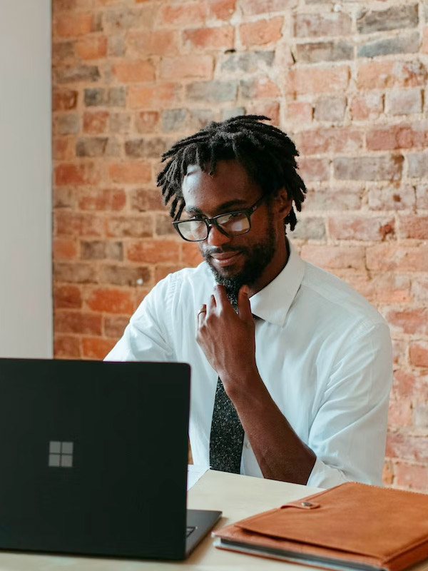 Man working on laptop