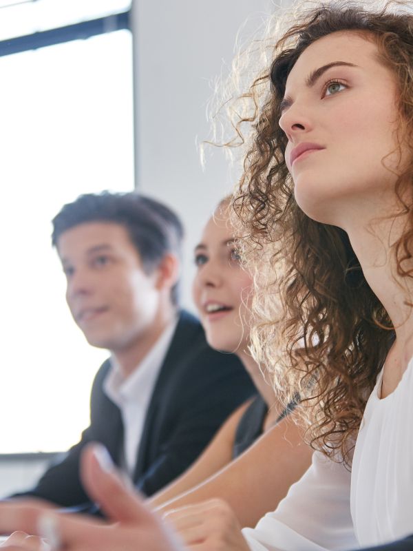 woman paying attention